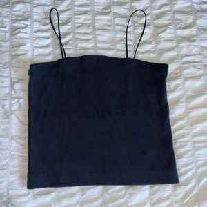 Ribbed Spaghetti Strap Crop Top